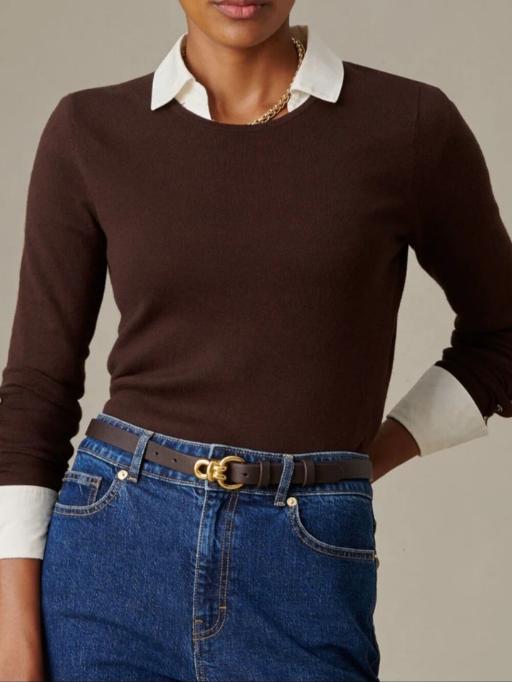 J. McLaughlin Jamey Dark Chocolate Brown Long Sleeve Sweater Size XS